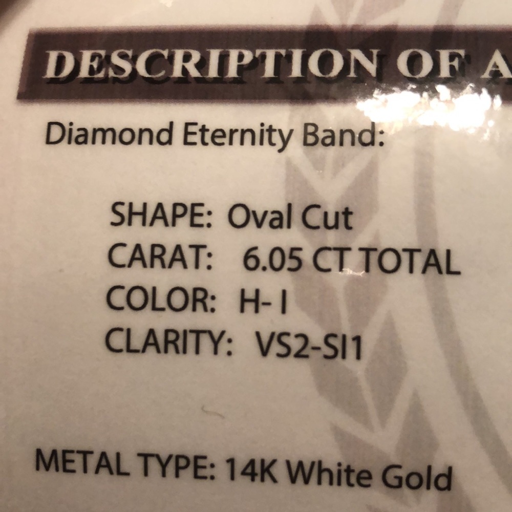 STUNNING 6.05 earth mined oval eternity band - Picture 7 of 7